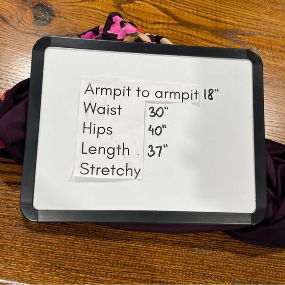 Chaps Sleeveless Floral fake Wrap knee length formal Dress size large - Picture 7 of 11